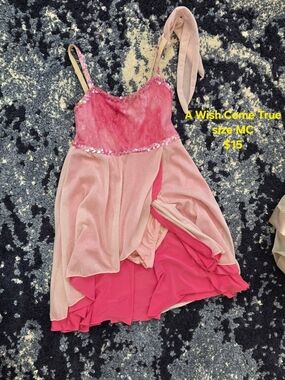 Pink Layered Sequin Trim Dance Dress